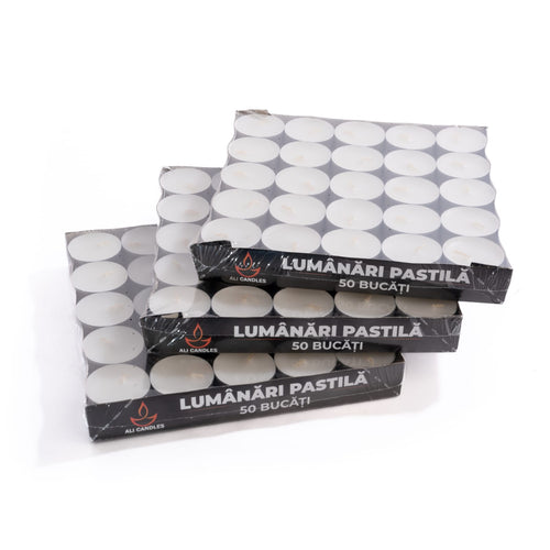 Tealight Mum - Beyaz  50'li Paket Mum Seti!"