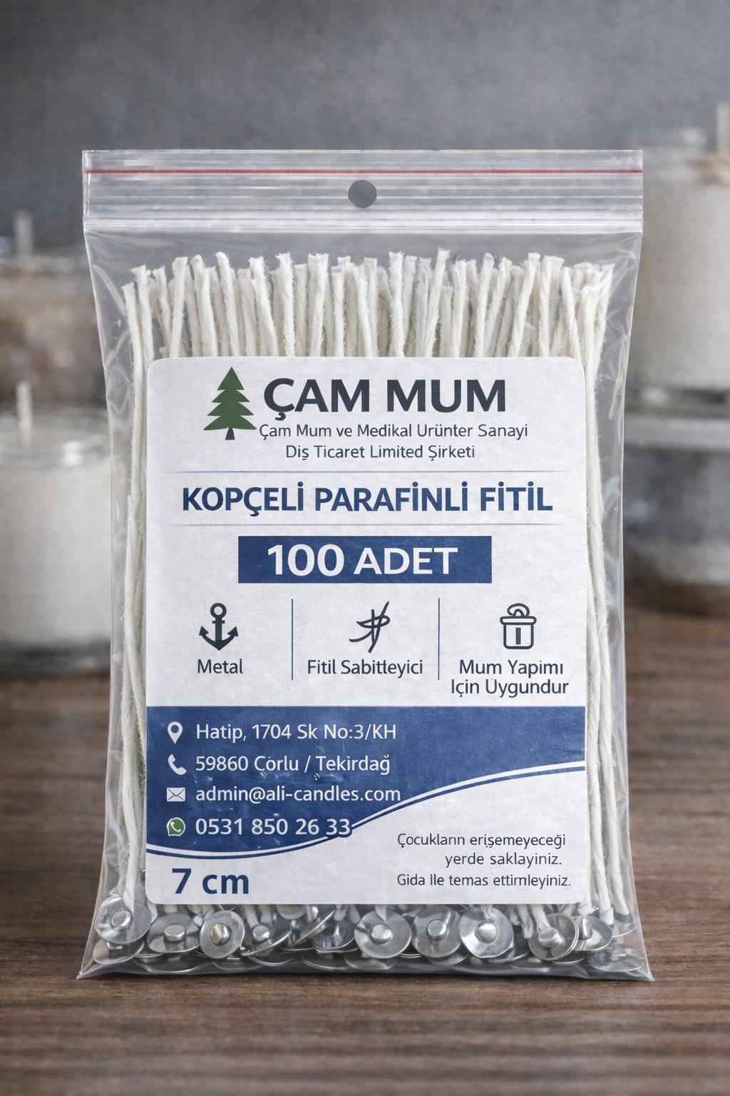 Kopçeli Parafinli Mum Fitili – Nr 12 – 100 Adet