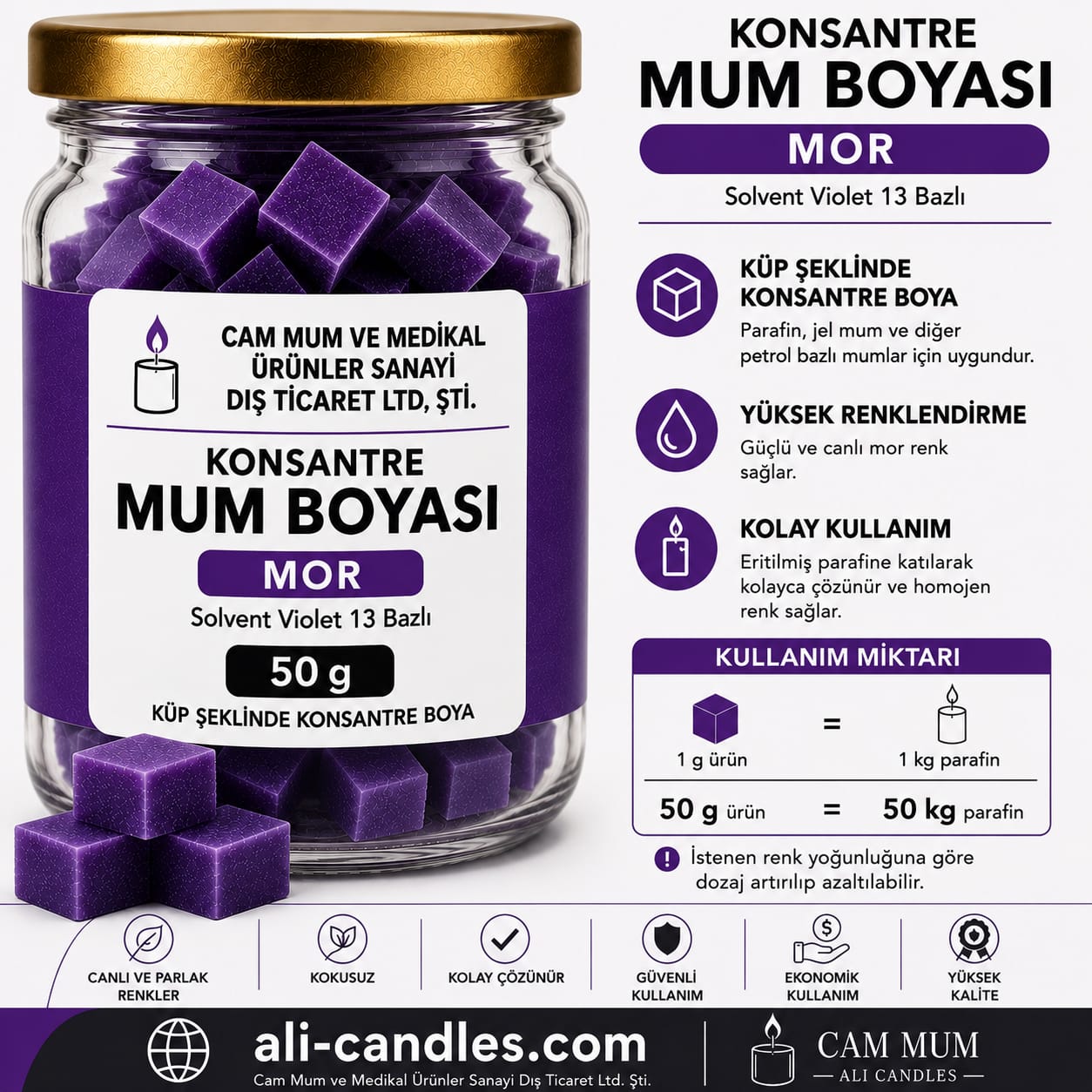 Mum Boyası Mor – 50 g