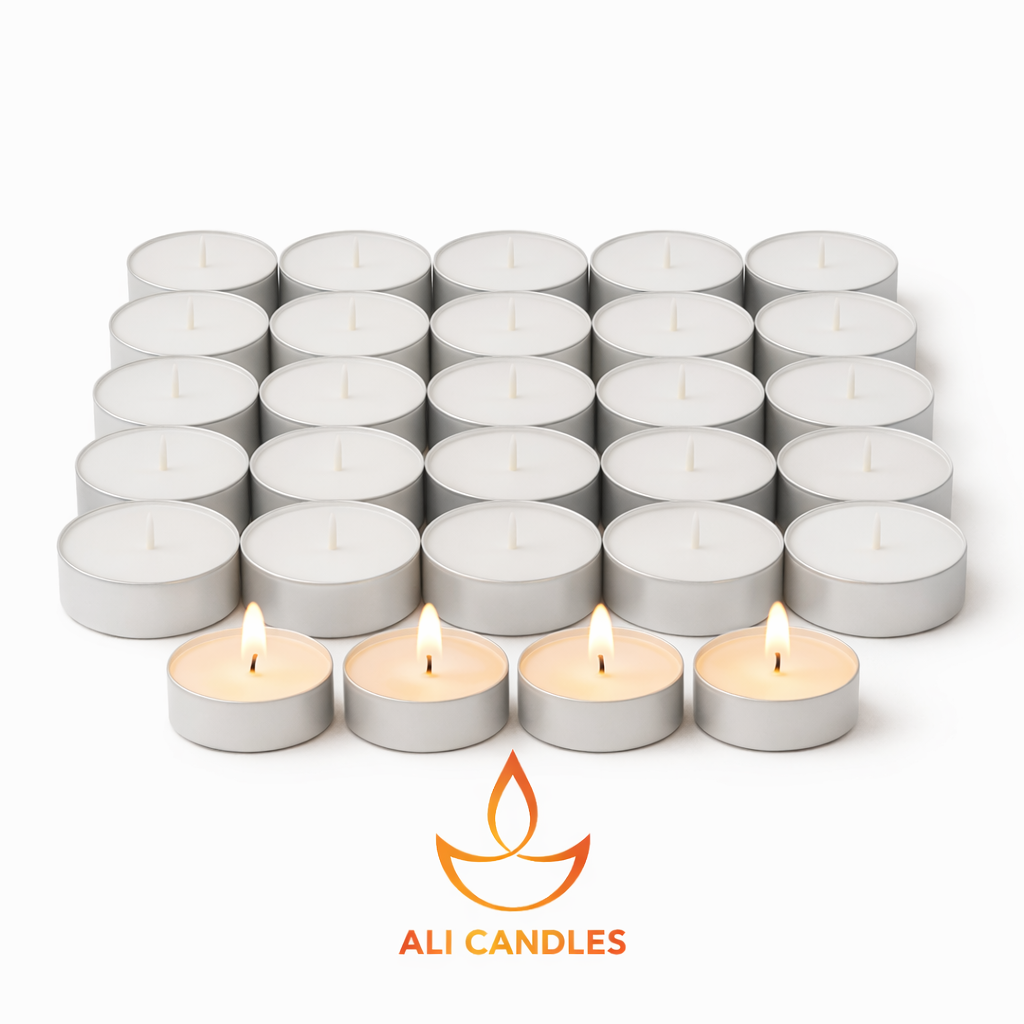 Tealight Mum Beyaz – 25’li Paket | Fabrika Üretimi