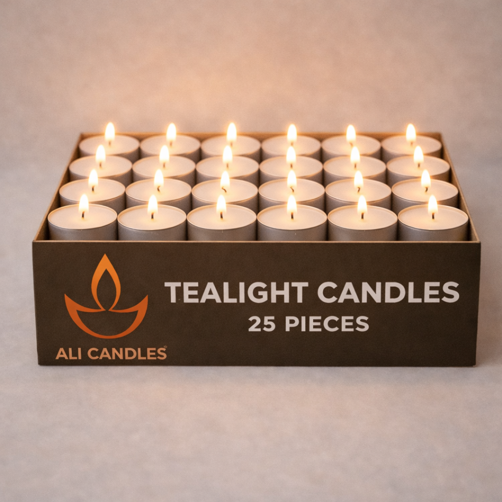 Tealight Mum Beyaz – 25’li Paket | Fabrika Üretimi