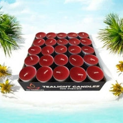 Tealight Mum Kırmızı ve Beyaz 100 Lü Paket Büyük Boy 4 Saat Yanma Süreli