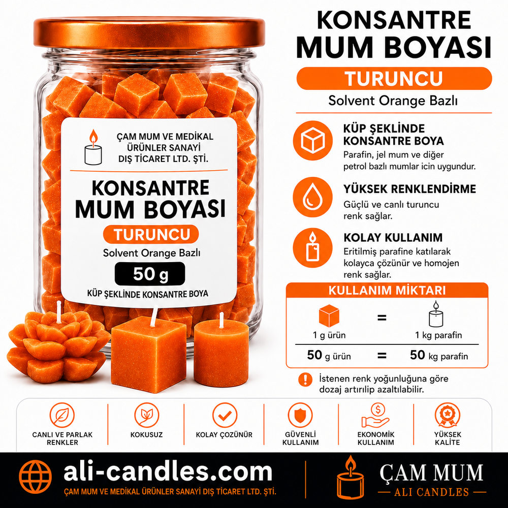 Mum Boyası -Turuncu 50 g
